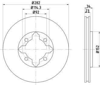 Тормозной диск HELLA 8DD 355 105-301