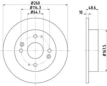 Тормозной диск HELLA 8DD 355 105-311