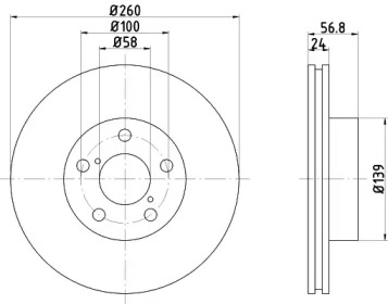 Тормозной диск HELLA 8DD 355 105-321