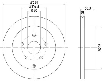 Тормозной диск HELLA 8DD 355 105-421