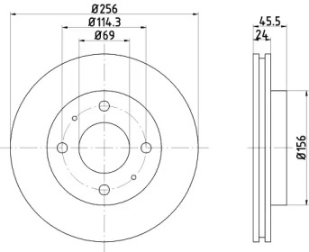 Тормозной диск HELLA 8DD 355 105-451