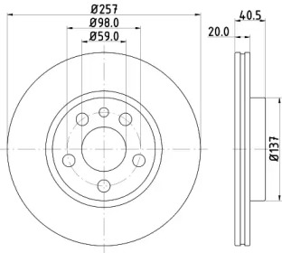 Тормозной диск HELLA 8DD 355 105-621