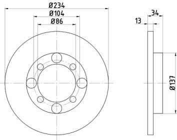 Тормозной диск HELLA 8DD 355 105-781