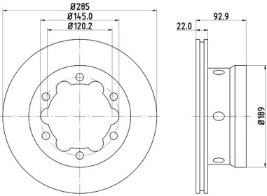 Тормозной диск HELLA 8DD 355 105-801