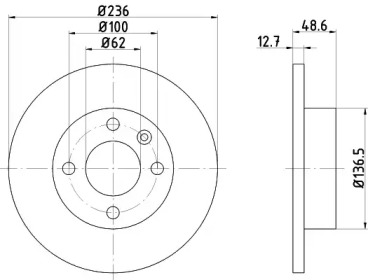 Тормозной диск HELLA 8DD 355 105-891