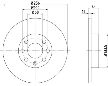 Тормозной диск HELLA 8DD 355 106-031