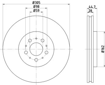 Тормозной диск HELLA 8DD 355 121-872