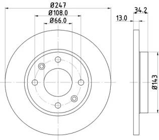 Тормозной диск HELLA 8DD 355 106-181