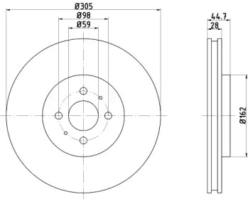 Тормозной диск HELLA 8DD 355 106-201