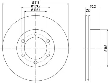 Тормозной диск HELLA 8DD 355 106-241