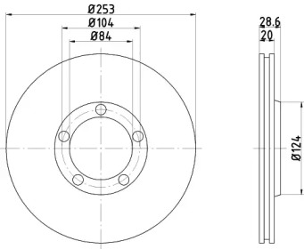 Тормозной диск HELLA 8DD 355 106-281