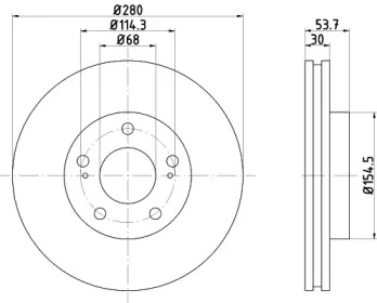 Тормозной диск HELLA 8DD 355 106-311