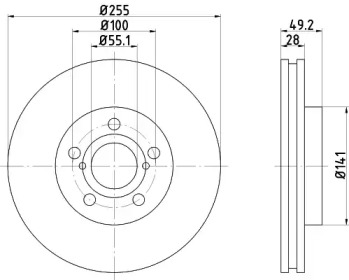 Тормозной диск HELLA 8DD 355 106-321