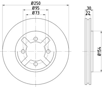 Тормозной диск HELLA 8DD 355 106-331