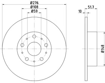 Тормозной диск HELLA 8DD 355 106-381