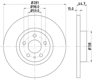 Тормозной диск HELLA 8DD 355 106-451