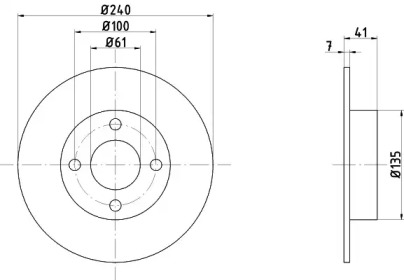 Тормозной диск HELLA 8DD 355 106-461