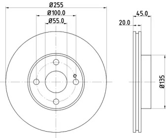 Тормозной диск HELLA 8DD 355 106-491