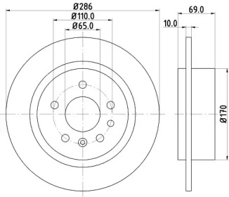 Тормозной диск HELLA 8DD 355 121-952