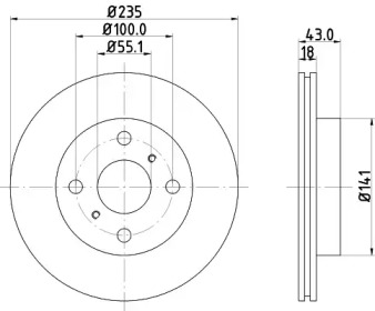 Тормозной диск HELLA 8DD 355 107-271