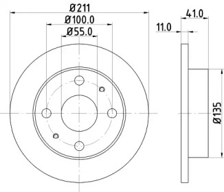 Тормозной диск HELLA 8DD 355 107-291