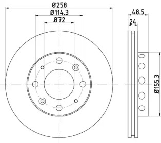 Тормозной диск HELLA 8DD 355 107-361