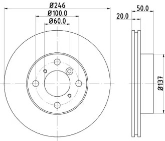 Тормозной диск HELLA 8DD 355 107-391