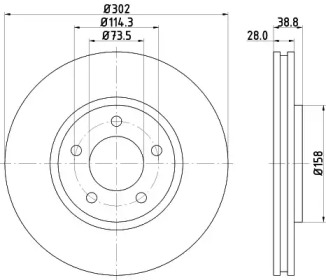 Тормозной диск HELLA 8DD 355 107-881