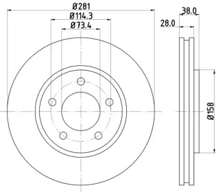 Тормозной диск HELLA 8DD 355 107-891