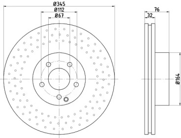 Тормозной диск HELLA 8DD 355 122-022