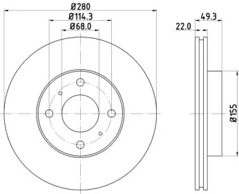 Тормозной диск HELLA 8DD 355 107-991