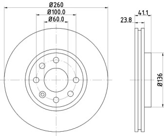 Тормозной диск HELLA 8DD 355 108-261