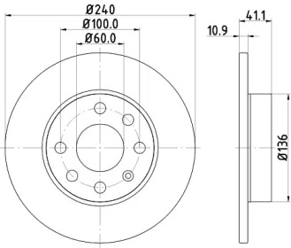 Тормозной диск HELLA 8DD 355 108-311