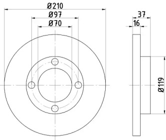 Тормозной диск HELLA 8DD 355 108-491