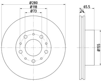 Тормозной диск HELLA 8DD 355 108-991