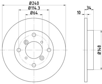 Тормозной диск HELLA 8DD 355 109-071