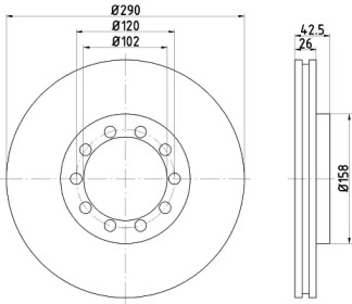 Тормозной диск HELLA 8DD 355 117-601