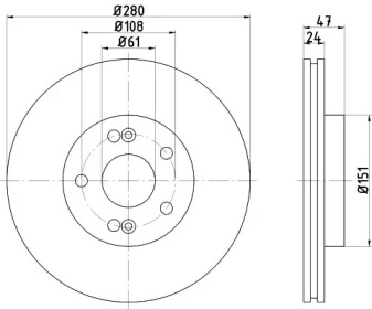 Тормозной диск HELLA 8DD 355 109-271