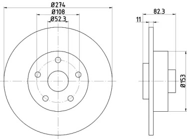 Тормозной диск HELLA 8DD 355 109-311