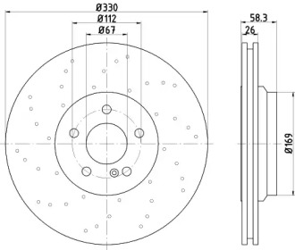 Тормозной диск HELLA 8DD 355 109-501