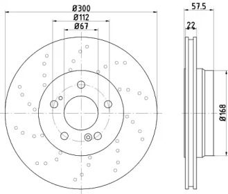 Тормозной диск HELLA 8DD 355 122-672