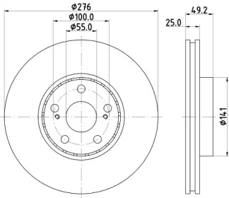 Тормозной диск HELLA 8DD 355 110-521