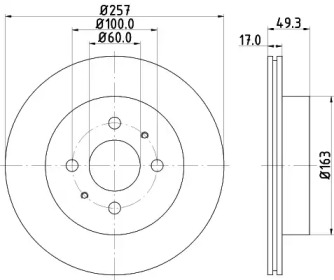 Тормозной диск HELLA 8DD 355 110-971