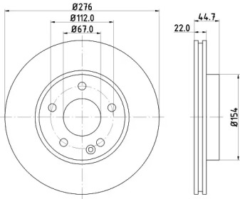 Тормозной диск HELLA 8DD 355 128-271