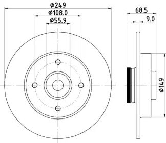 Тормозной диск HELLA 8DD 355 123-981