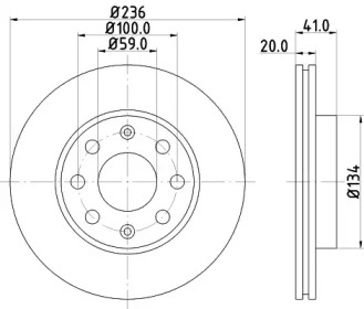 Тормозной диск HELLA 8DD 355 111-341