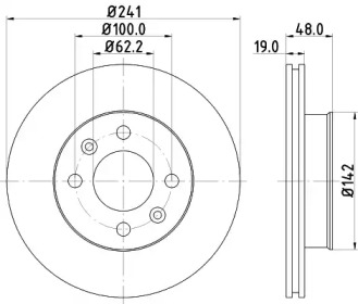 Тормозной диск HELLA 8DD 355 111-431