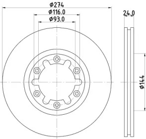 Тормозной диск HELLA 8DD 355 111-741