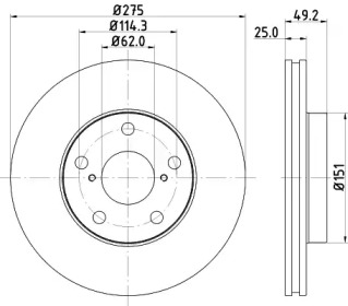 Тормозной диск HELLA 8DD 355 112-061