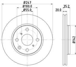 Тормозной диск HELLA 8DD 355 112-301